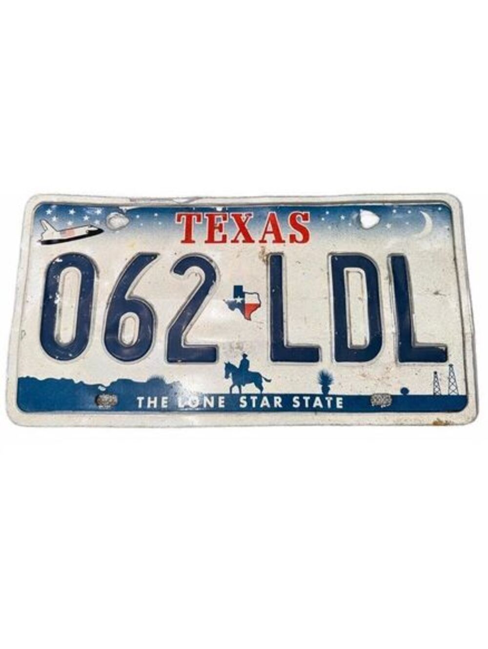 Texas Space Shuttle License Plate 062 LDL Lone Star State Cowboy Oil Decor